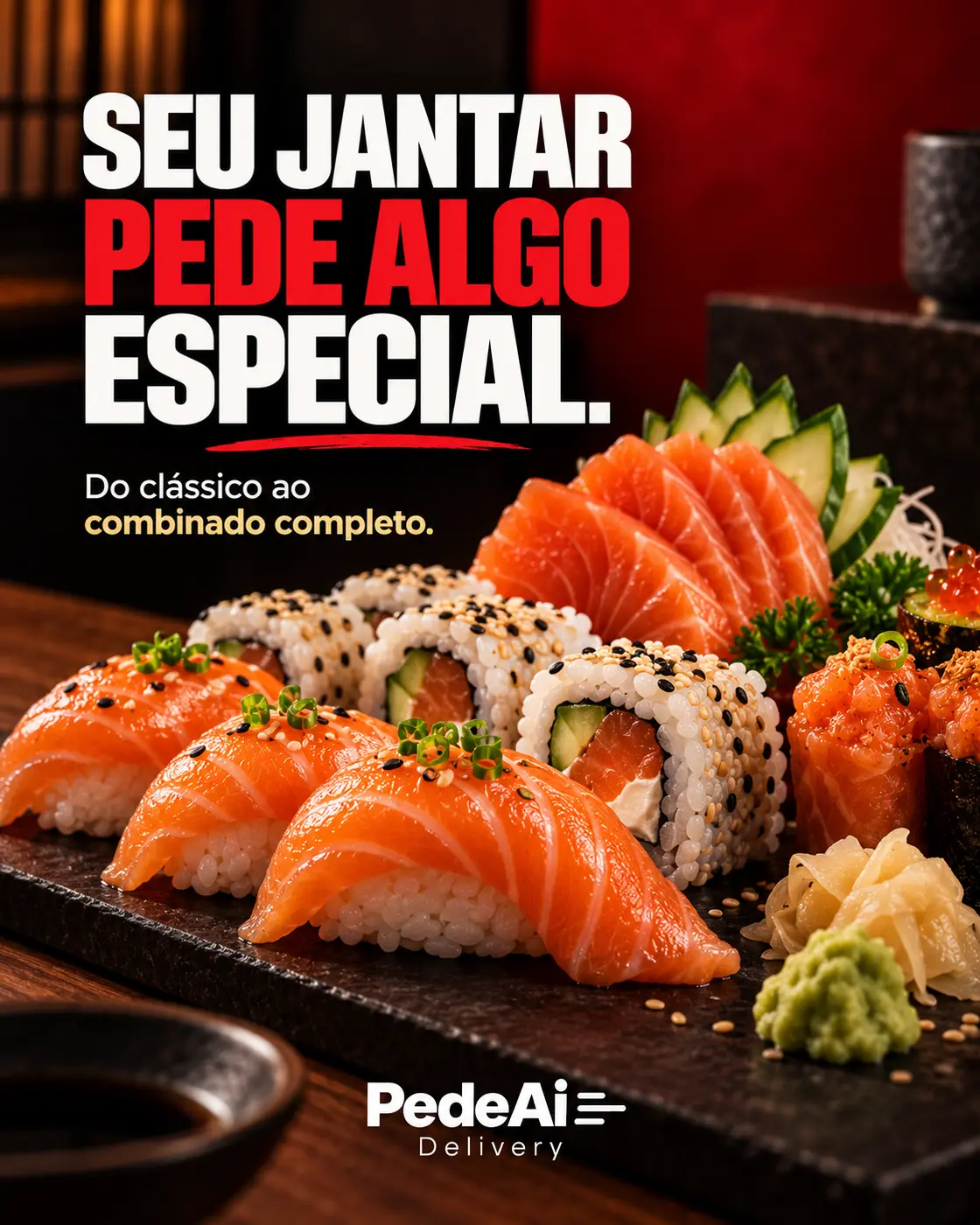 Comida japonesa em destaque